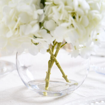 White Hydrangeas In Glass Vase, 2 of 3