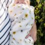 Buttercups Bees Bamboo Organic Cotton Muslin Swaddle, thumbnail 2 of 6
