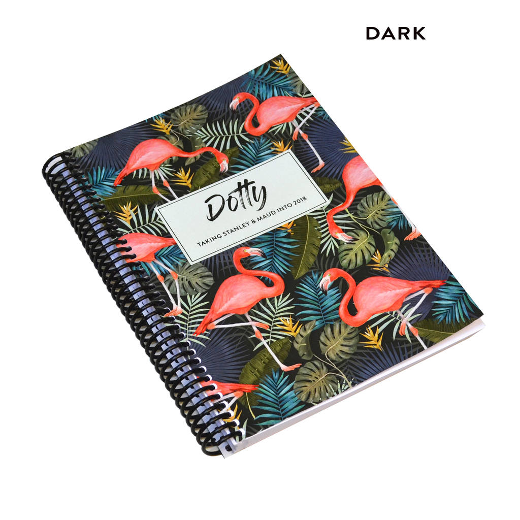 personalised combined flamingo diary and notebook by from you to me ...