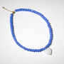 Cornflower Blue Bead And White Heart Necklace, thumbnail 2 of 6