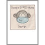 Personalised Monkey Birthday Card For Girls Or Boys, thumbnail 2 of 11