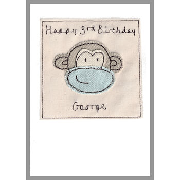 Personalised Monkey Birthday Card For Girls Or Boys, 2 of 11