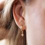 Tiny Star Charm Huggie Hoop Earrings In Gold Plating, thumbnail 1 of 6