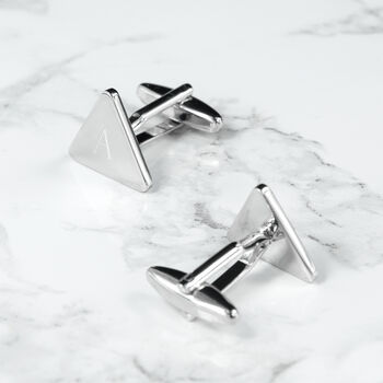 Personalised Rhodium Plated Cufflinks, 9 of 12