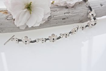 Handmade Silver Cherry Blossom Bracelet, 5 of 8