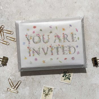 Wildflower Letters Ready To Write Party Invitations, 6 of 9