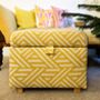 Footstool With Storage In Linwood Pampas Saffron, thumbnail 1 of 1