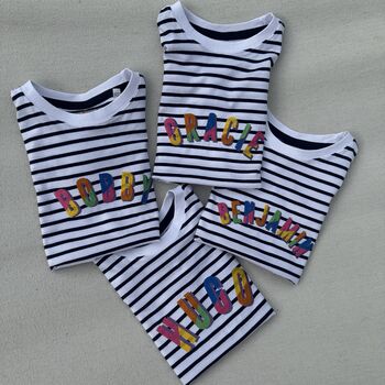 Multicolour Embroidered Striped T Shirt, 3 of 4