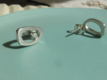 Infinity Oval Sterling Silver Earrings, 2 of 4