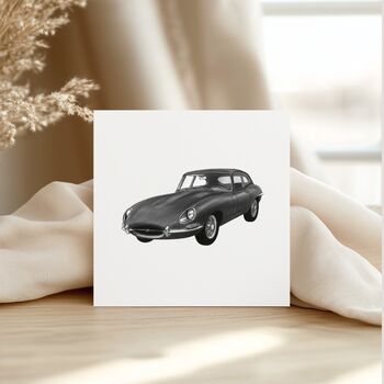 Jaguar E Type – Classic Car Greeting Card, 2 of 6