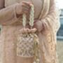 Isha Nude Pink Silk Potli Bag, thumbnail 2 of 5