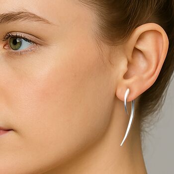 Curved Thorn Sterling Silver Ear Jackets, 2 of 8