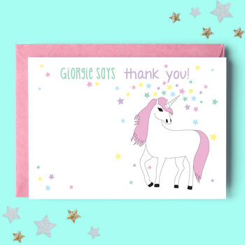 Unicorn Personalised Birthday Party Invitations By Sunny Clouds ...