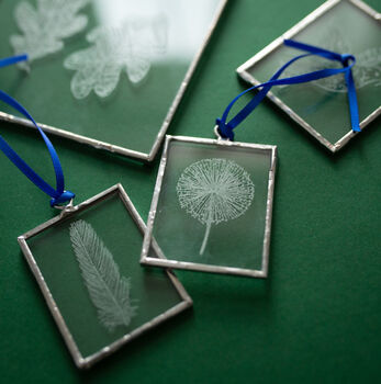 Feather Hand Engraved Glass Hanging Decoration, 7 of 7