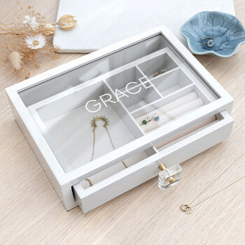 Personalised Luxury Glass Drawer Jewellery Box, 4 of 12