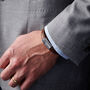 Personalised Men's Three Year Anniversary Leather And Steel Bracelet, thumbnail 2 of 5