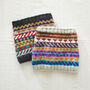 Fair Trade Fair Isle Neckwarmer Lined Repurposed Wool, thumbnail 1 of 7