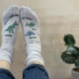 Personalised Me And You Christmas Dinosaur Socks, thumbnail 2 of 7