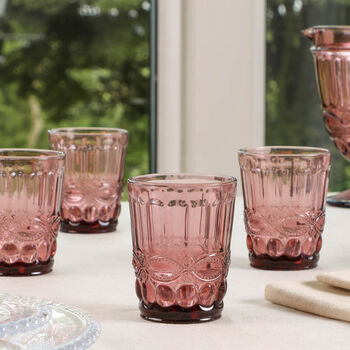 Set Of Four Rose Quartz Glass Tumblers, 3 of 8