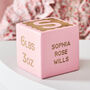 Personalised Scallop New Baby Gift Keepsake Wooden Block, thumbnail 1 of 10