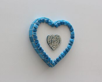 Handmade Turquoise Heart Mosaic Wall Art, 3 of 4