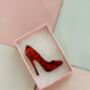 Red High Heel Glitter Resin Brooch / Gift For Shoe Lovers / Fashionistas Brooch, thumbnail 4 of 6