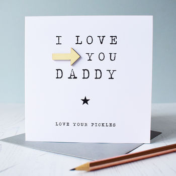 Personalised Wooden Arrow Daddy Card, 3 of 3