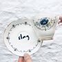 Funny Upcycled 'Slag' Vintage Teacup And Saucer, thumbnail 1 of 10