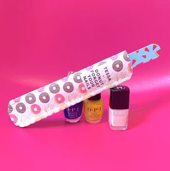 Funny Donut Forget Nail File Case Personalised, 2 of 4