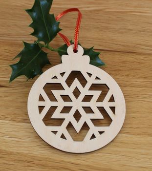 Wooden Christmas Bauble Decorations Can Be Personalised, 5 of 7