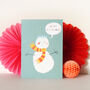 Christmas Snowman Greetings Card, thumbnail 3 of 5