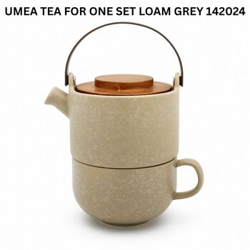 Tea For One Set Umea Ceramic With Bamboo Lid, 3 of 4