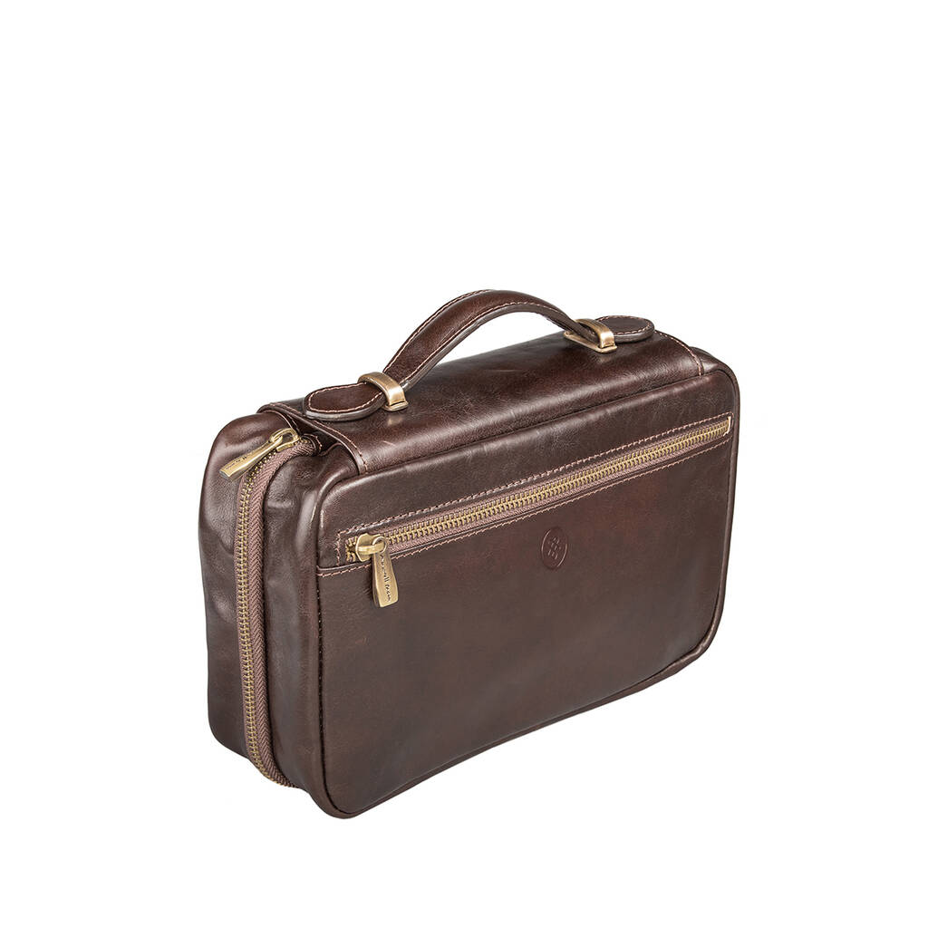 leather travel toiletry bag