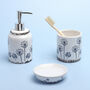 G Decor White And Blue Ceramic Bath Accessory Set, thumbnail 2 of 5