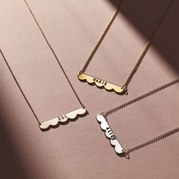 Cut Out Personalised Scallop Bar Necklace, 4 of 7