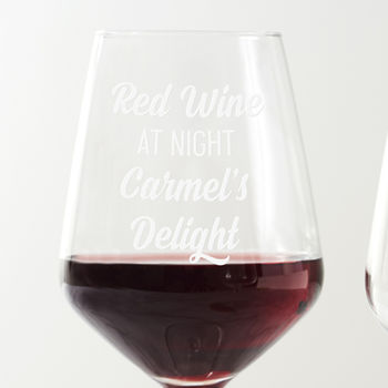 Personalised 'Red Wine At Night' Wine Glass, 5 of 5