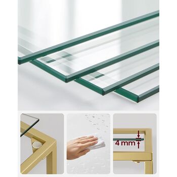 Five Tier Step Shelf Shelving Unit Slim Glass Rack, 4 of 8