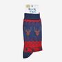 Men's Bamboo Socks Stag Fair Isle Red, thumbnail 5 of 5