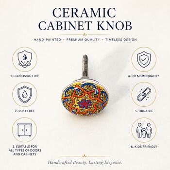 Handpainted Geometric Drawer Knob, 5 of 10