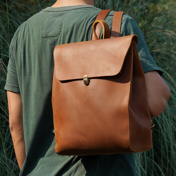 Minimalist Leather Backpack For Ladies By Eazo | notonthehighstreet.com