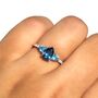London Blue And Swiss Blue Topaz Ring Sterling Silver, thumbnail 4 of 9