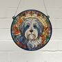 Tibetan Terrier Stained Glass Effect Suncatcher, thumbnail 1 of 6