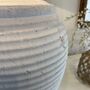 Large Ribbed Chalk White Distressed Table Lamp Alice, thumbnail 3 of 4
