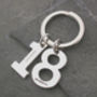Sterling Silver Number Key Ring, thumbnail 2 of 8