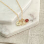 Gold Plated Aquarius And Birthstone Necklace, thumbnail 3 of 6