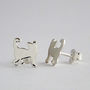 Valentine's Sterling Silver Cat Stud Earrings, thumbnail 2 of 5