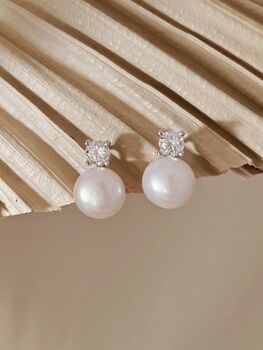 Sterling Silver Wedding Pearl Earrings, 10 of 10