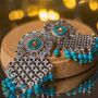 Bohemian Braided Turquoise Indian Boho Earrings, thumbnail 3 of 9
