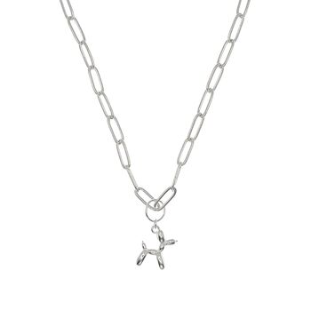 Sterling Silver Balloon Poodle Necklace, 3 of 4