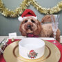 Personalised Dog Pet Ceramic Christmas Dinner Bowl, thumbnail 1 of 9